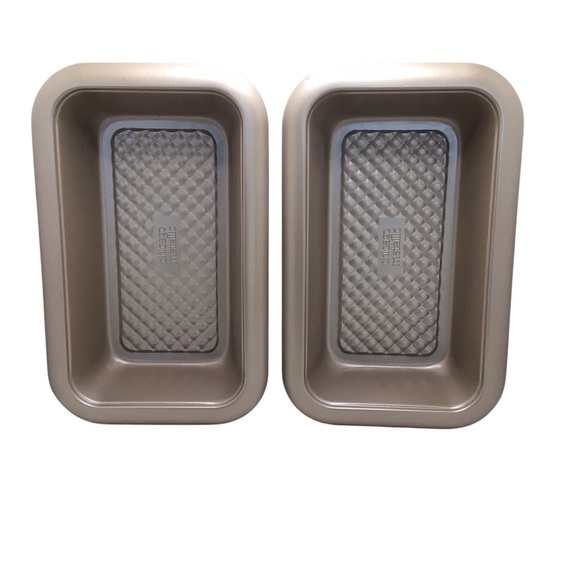 2pc Chicago Metallic Non-Stick Loaf Pans Rectangle Textured Bakeware - Picture 2 of 10